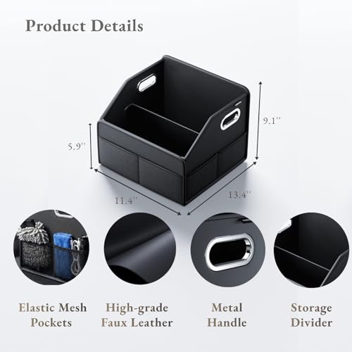 Car Storage Organizer Car Caddy Compact PU Leather | Home Organization - Image 3