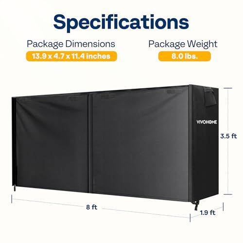 VIVOHOME 8ft Waterproof Log Rack Cover, Heavy Duty 600D - Image 3