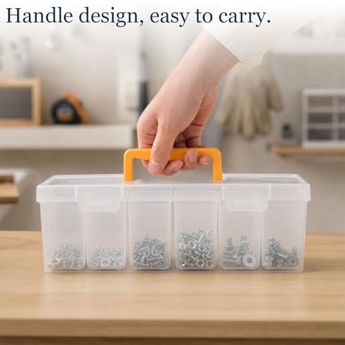 Tool Box Organizer, Clear Plastic Small Tool Box With 6 - Image 7