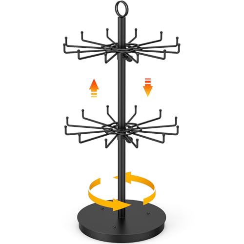 ORLESS 2 Tier Rotating Jewelry Display Stand, Keychain Display - Image 2