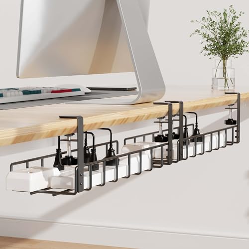 2 Pack Cable Management Under Desk Tray, 31.4" No Drill - Image 2