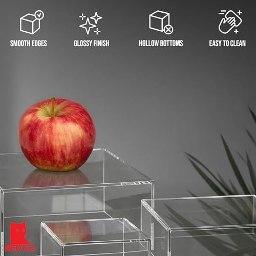 Red Co. Crystal Clear Small Acrylic Cubic Display Riser Stands - Image 5