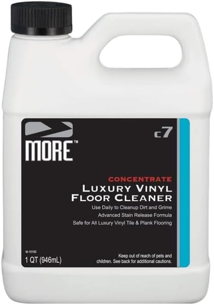 MORE Luxury Vinyl Floor Cleaner - Water-Based Surface Care Concentrate - For Kitchen and Bathroom Floors - Daily No-Rinse Cleaner - Unscented - pH Neutral - 32oz