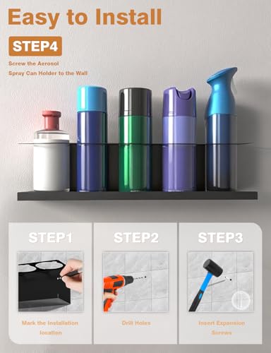 sogiv 4 Pack Spray Can Holder Organizer, Wall-Mounted - Image 6