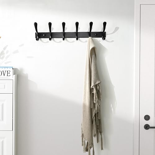 SKOLOO Coat Rack Wall Mounted - 6 Hooks, Heavy Duty - Image 7