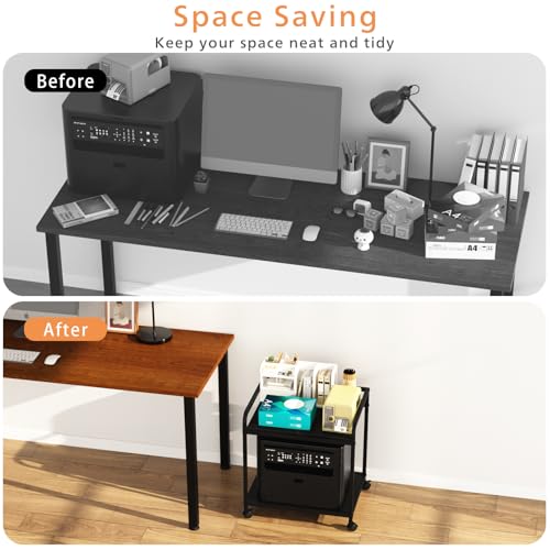 21"x15.8" Large Printer Stand with Storage, 2-Tier Under - Image 7