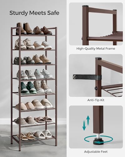 SONGMICS 8-Tier Metal Shoe Rack, Vertical Shelf - Image 7