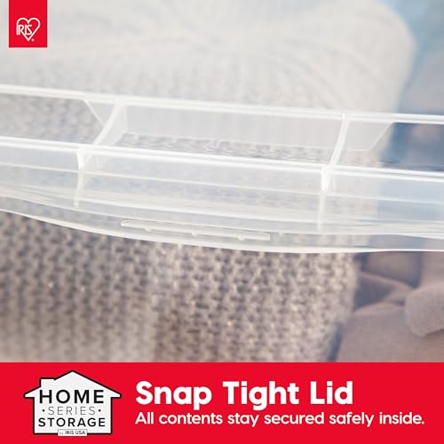 IRIS USA 12-Pack 19 Qt Storage Bins with Lids, Clear, Stackable - Image 7