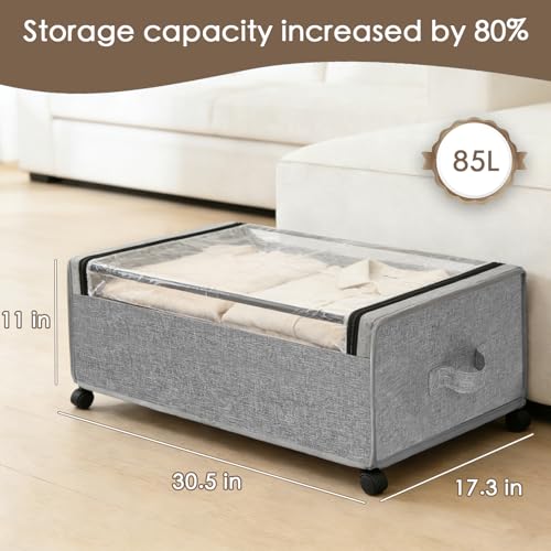 Under Bed Storage with Wheels, 2-Pack Under the Bed - Image 3