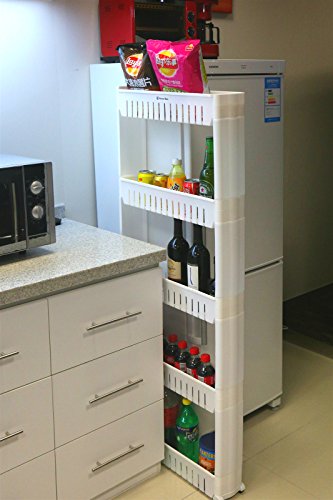 Laundry Room Organizer, Mobile Shelving Unit Organizer with 5 - Image 8