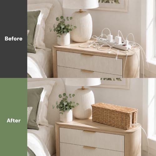 Cable Management Box, Handmade Rattan Cord Organizer | All Products - Image 6