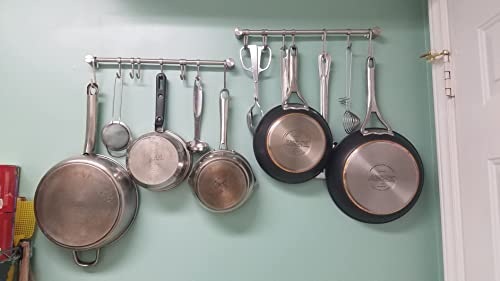 Audmore Kitchen Utensil Rack 2PCS, 15.6” Pot & Pan Hanging - Image 3