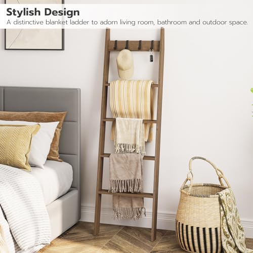 HOOBRO Blanket Ladder for Living Room and Bedroom, 5-Tier - Image 6
