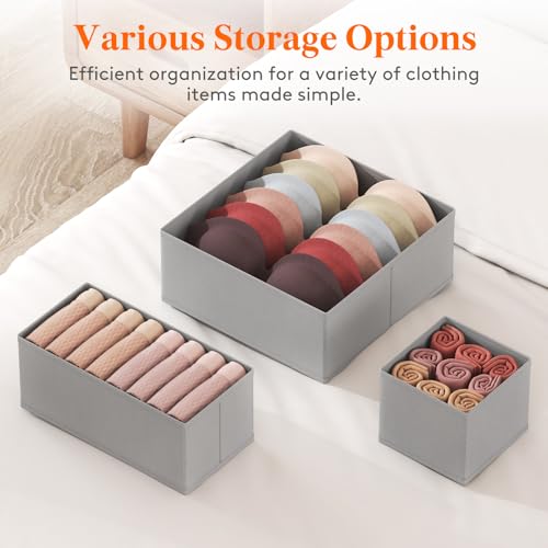 Lifewit Drawer Organizer Clothes for Closet, Gray, 24 Pack - Image 4