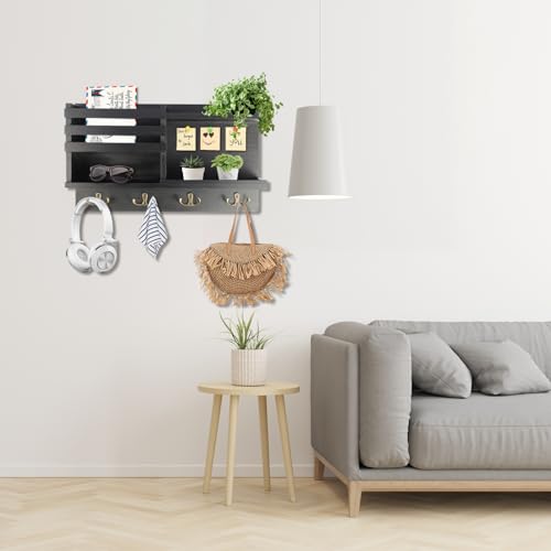 Key Holder Wall Mount, Wood Key and Mail Organizer for Wall - Image 6