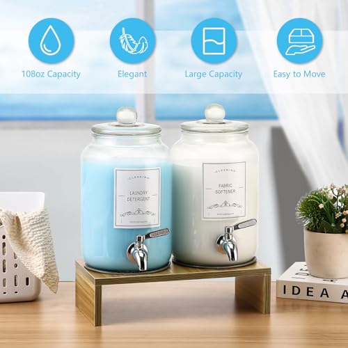 2-Pack Glass Laundry Detergent Dispenser with Stand, 106oz - Image 7