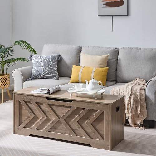 47.2” Storage Bench,Extra Large Wooden Storage Chest - Image 8