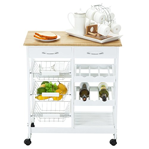 Kitchen Utility Cart,3 Tier Rolling Grocery Cart Organizer - Image 3