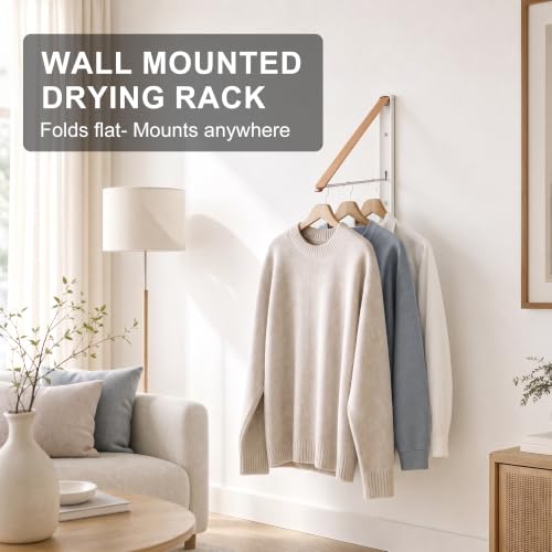LEQ Clothes Drying Rack Wall Mounted, Foldable Laundry - Image 5