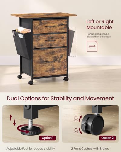 VASAGLE Rolling File Cabinet with 3 Drawers, Printer Stand - Image 7