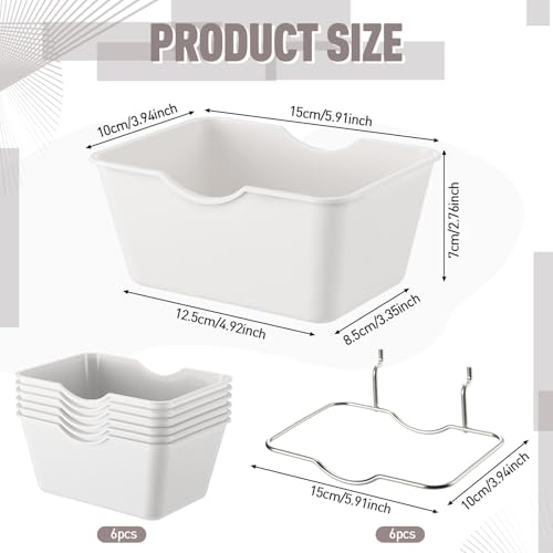 Willinglong 6 Sets Large Pegboard Bins with Hooks Loop - Image 4