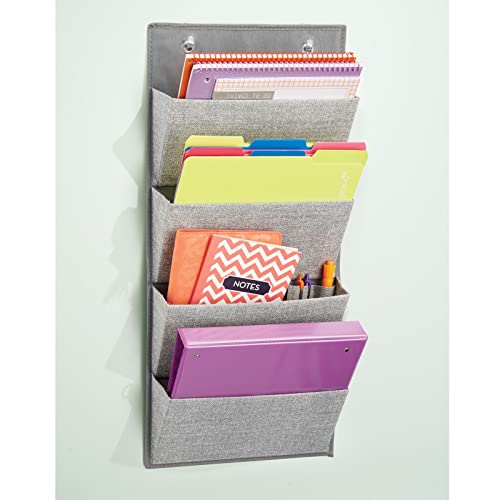 mDesign Soft Fabric Wall Mount/Over Door Hanging Storage - Image 6