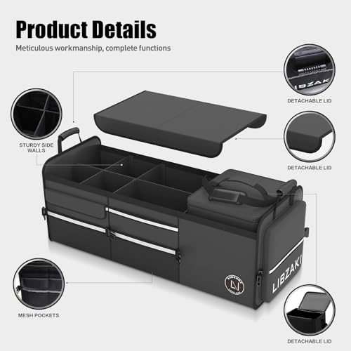 LIBZAKI Oversize 4 in 1 Car Trunk Storage Organizer, Multi - Image 6