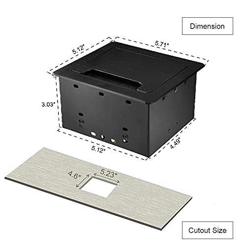 Tabletop Brush Cable Management Connectivity Box with 8 - Image 5