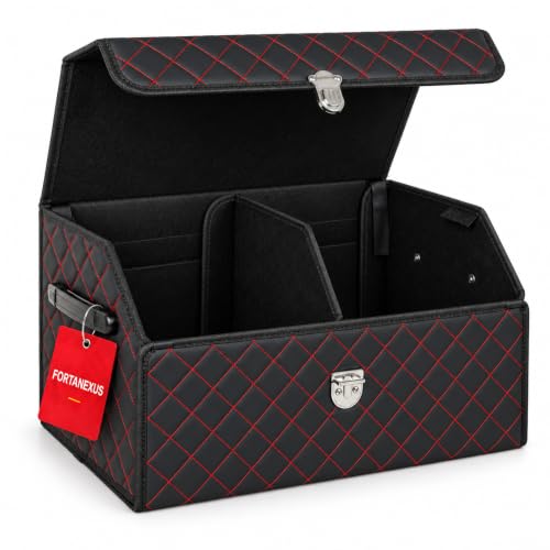 Car Trunk Organizer with Sturdy Faux Leather Lid - 20.9 inch 48L - Image 2