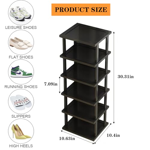 Vertical Shoe Rack - Tall Narrow Shoe Rack Organizer - Image 3