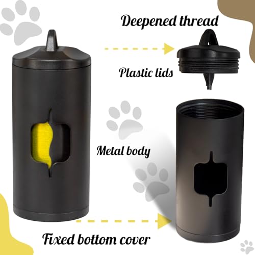 Metal Dog Poop Bag Holder 2-Pack w/Leash Clip|Durable | Pet Essentials - Image 3