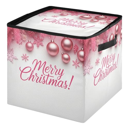 Merry Christmas Pink Christmas Ornament Storage Box - Image 2