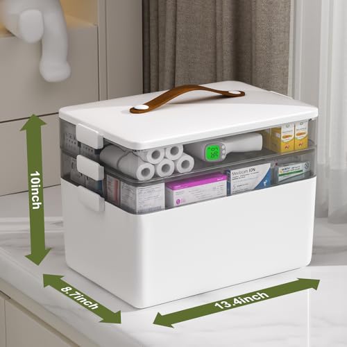 JOYBOS 3-Tier Medicine Storage Box Cabinet, Empty First Aid Kit - Image 3