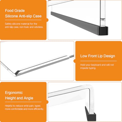 Beego Ergonomic Computer Keyboard Stand - Clear Acrylic Keyboard - Image 7