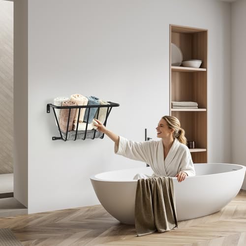 Univivi Wall Mounted Blanket Holder Throw Wall Blanket - Image 5