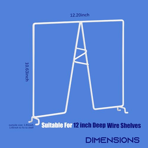 Wire Shelf Dividers, White, 12" Deep, 12" Height, 8 Pack - Image 3