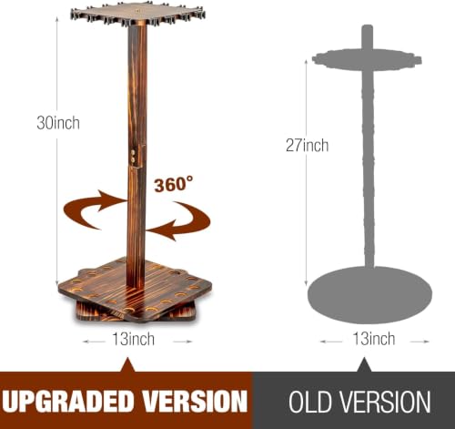 Rotating Fishing Rod Holder for Garage,Wood Floor Stand Pole Rack - Image 3