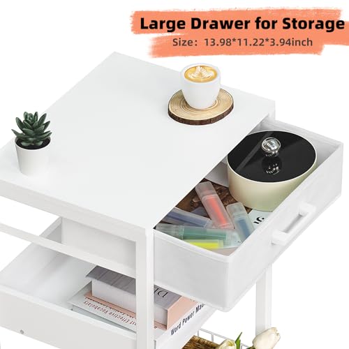 Lerliuo Printer Stand with Storage, 3-Tier Printer Table,White - Image 8
