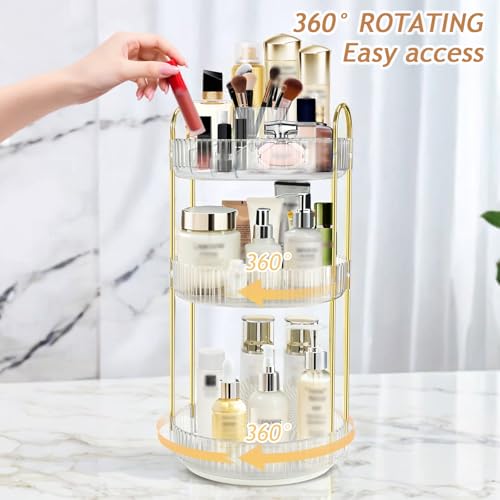 Rotating Makeup Organizer for Vanity, 9" D x 19" H - Image 6