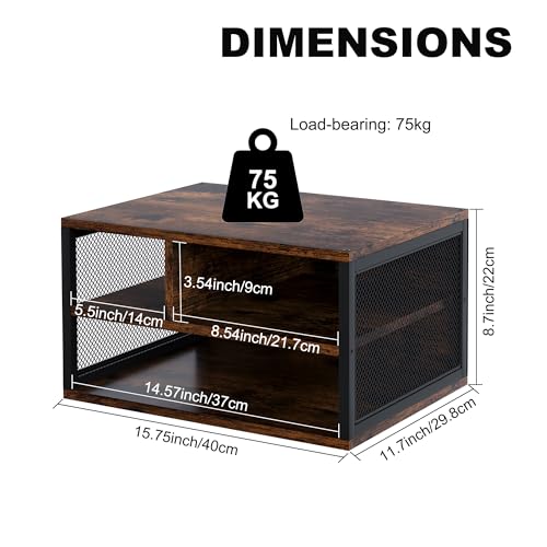 Wooden Printer Stand with Storage,Multi-Functional 2-Tier - Image 6