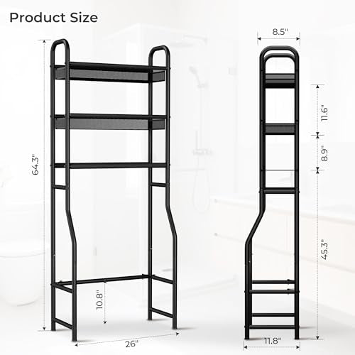 Over The Toilet Storage, 3-Tier Metal Bathroom Shelves - Image 4