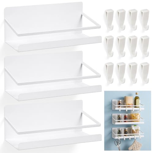 3 Pack Magnetic Spice Rack for Refrigerator, White Fridge - Image 2