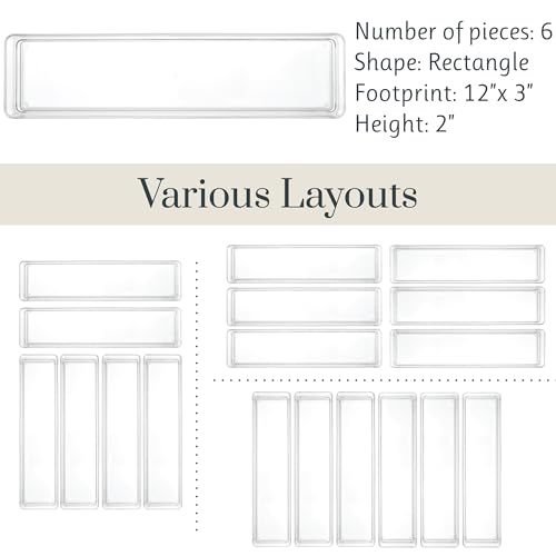 STORi SimpleSort 6-Piece Stackable Clear Drawer Organizer Set | - Image 6