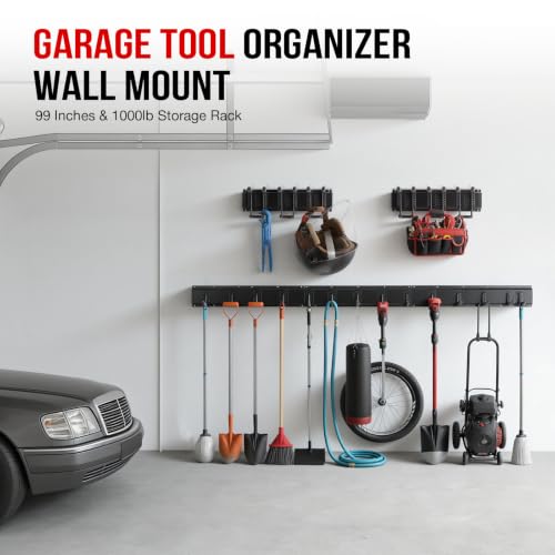 99 Inches Garage Storage Rack for Rake, Broom, Mop and Snowboard - Image 3