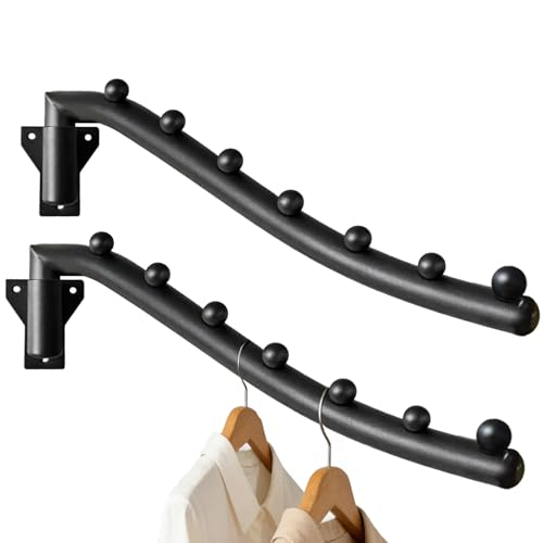 2pcs Swing Clothes Hanger Rack,Wall Mounted Clothes Rack - Image 2