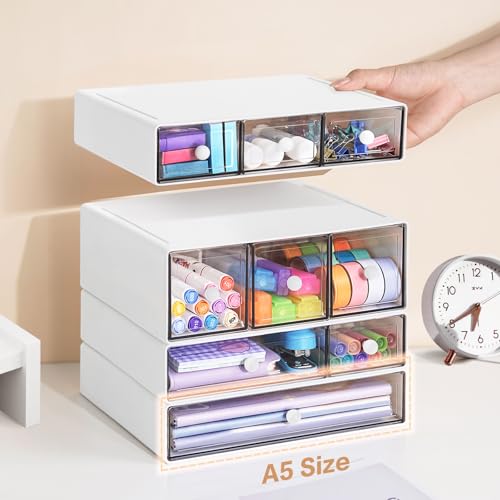 Desk Storage Organizer with 9 Drawers, 4 Tiers Stackable - Image 3