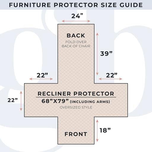 Reversible Recliner Chair Cover - Washable Slipcover Furniture Protector with Elastic Straps - Furniture Cover for Dogs, Kids, and Pets - Quilted & Stitched Detail (Recliner, Mirage Gray / Flax)