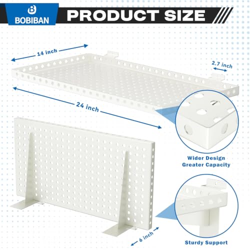 2 Pack Heavy Duty Slatwall Shelves 14 X 24 Inch, White - Image 3