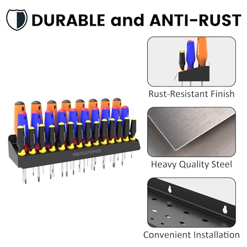 UNITEDPOWER Screwdriver Holder, Wall Mount Storage Rack - Image 4