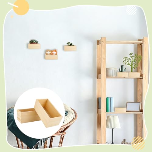 NBEADS 6 Pcs Rectangle Wood Box, Unfinished Wooden Craft Storage - Image 6